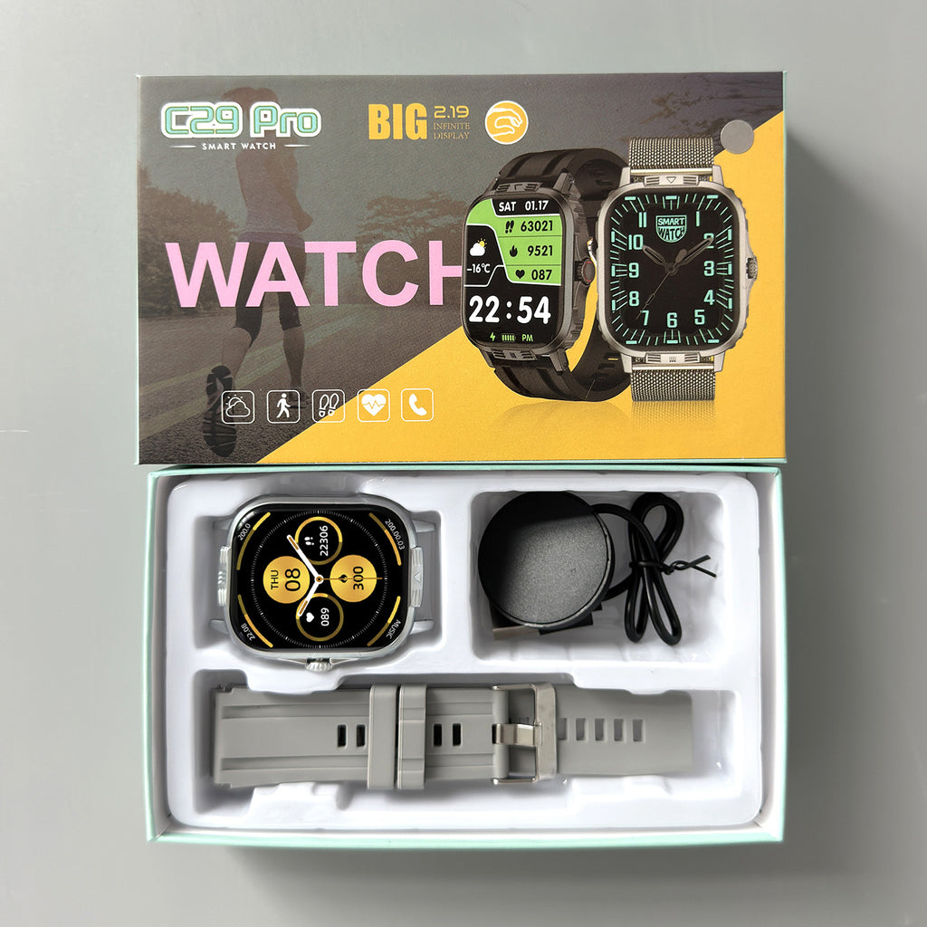 The C29 Pro Smart And Sports Watch Is Equipped With Heart Rate And Blood Oxygen Saturation Monitoring Functions